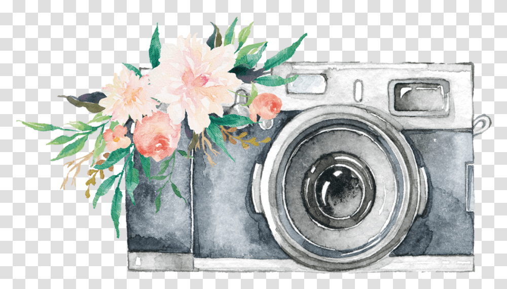 Watercolor Camera Watercolor Camera Clipart, Electronics, Plant, Flower, Digital Camera Transparent Png