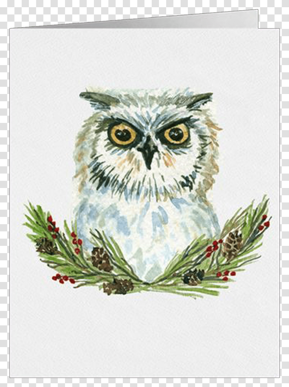 Watercolor Christmas Woodland Animals, Bird, Owl, Tree, Plant Transparent Png