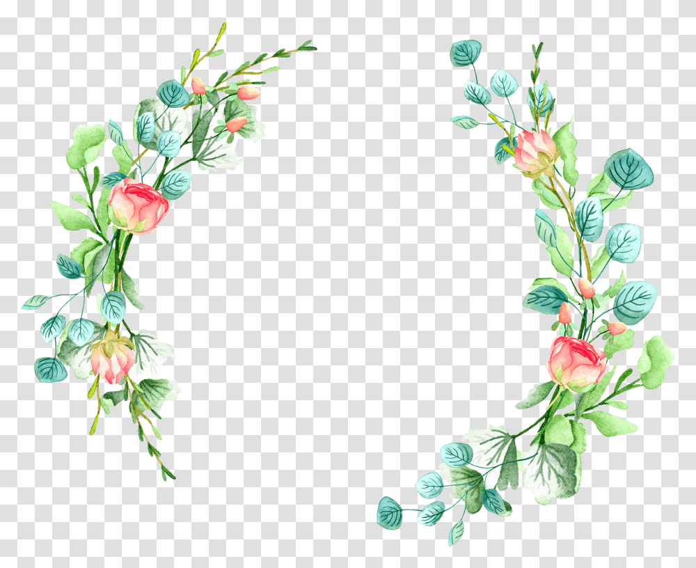 Watercolor Circle Circle With Flower Design, Plant, Blossom, Graphics, Art Transparent Png