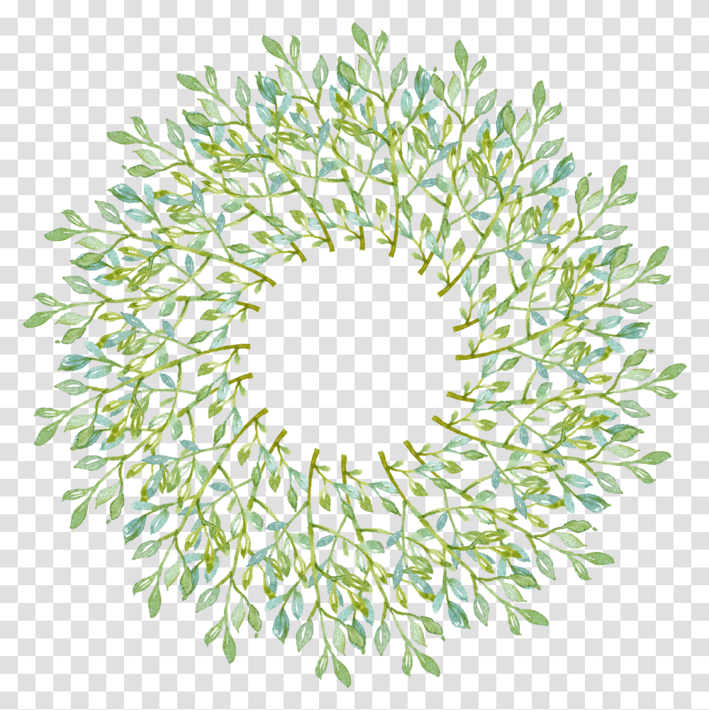 Watercolor Circle, Green, Plant, Photography, Hole Transparent Png