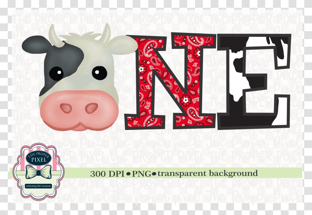 Watercolor Cow Birthday One Black Cartoon, Cattle, Mammal, Animal, Text Transparent Png