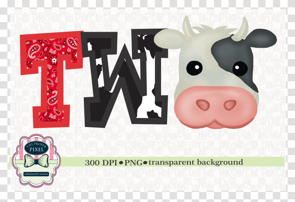 Watercolor Cow Birthday Two Black Dairy Cow, Animal, Cattle, Mammal, Text Transparent Png