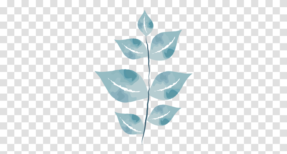 Watercolor Cute Leaves & Svg Vector File Hojas Azules Acuarela, Leaf, Plant, Flower, Blossom Transparent Png