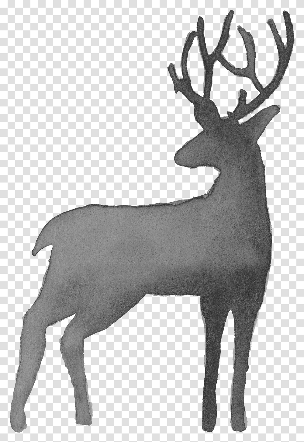 Watercolor Deer Silhouette Onlygfxcom Deer Watercolor Background, Mammal, Animal, Wildlife, Cross Transparent Png