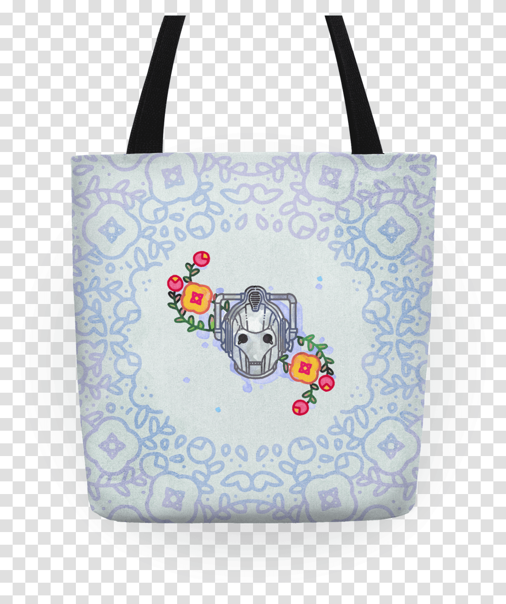 Watercolor Doctor Who Icon Cyberman Tote Totes Lookhuman Tote Bag, Handbag, Accessories, Accessory, Purse Transparent Png