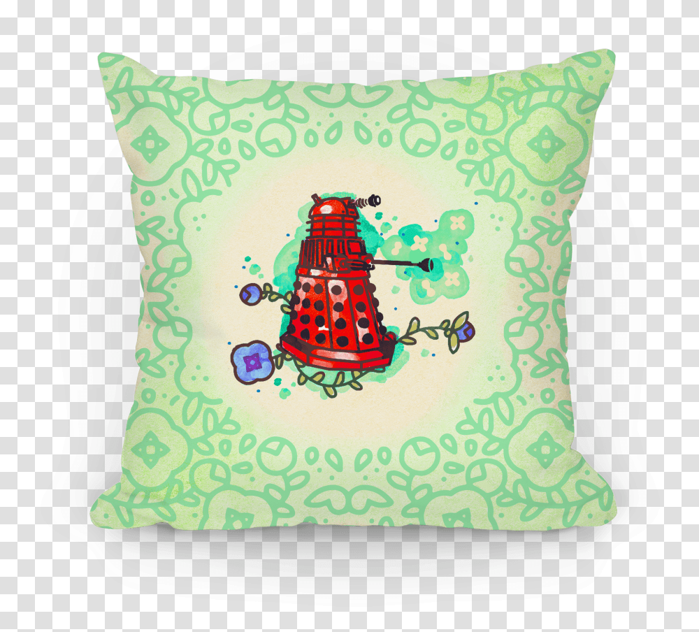 Watercolor Doctor Who Icon Dalek Pillow Throw Lookhuman Cushion, Birthday Cake, Dessert, Food, Applique Transparent Png