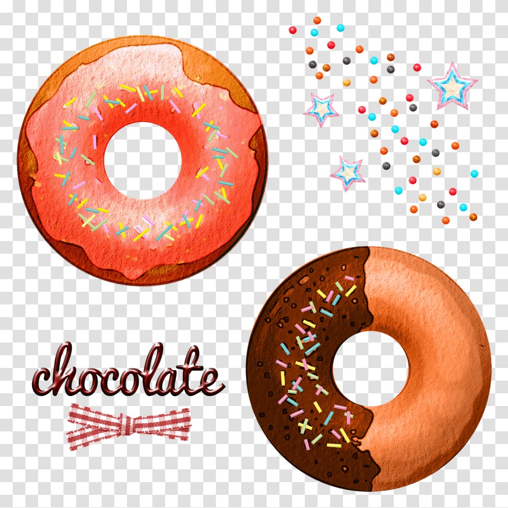 Watercolor Donuts Sweets Chocolate Free Image On Pixabay Circle, Pastry, Dessert, Food, Confectionery Transparent Png
