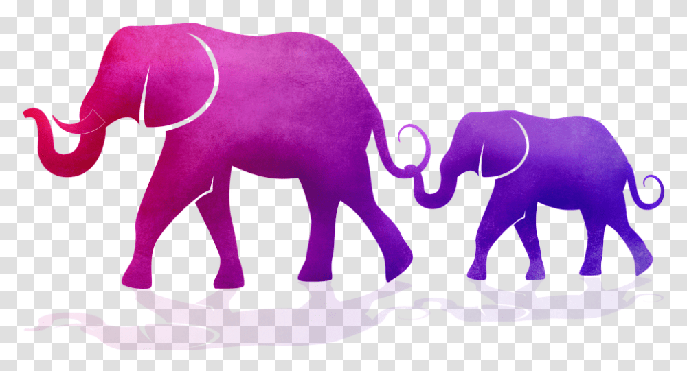 Watercolor Elephant Baby Mama And Baby Elephant Silhouette, Mammal, Animal, Wildlife, Aardvark Transparent Png