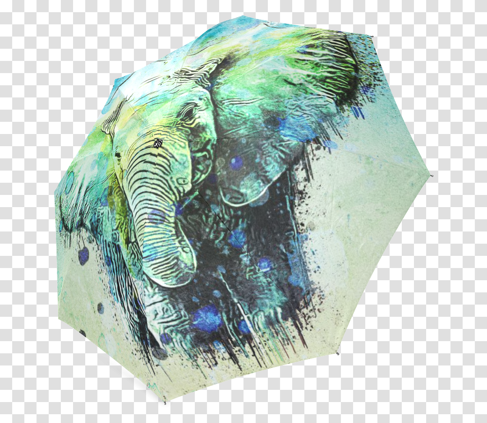 Watercolor Elephant Foldable Umbrella Umbrella, Wildlife, Mammal, Animal, Crystal Transparent Png