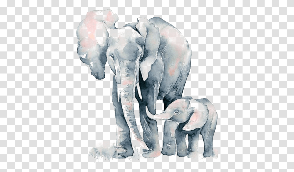 Watercolor Elephant Painting Drawing African Free Photo Watercolor Elephant And Baby, Wildlife, Mammal, Animal Transparent Png