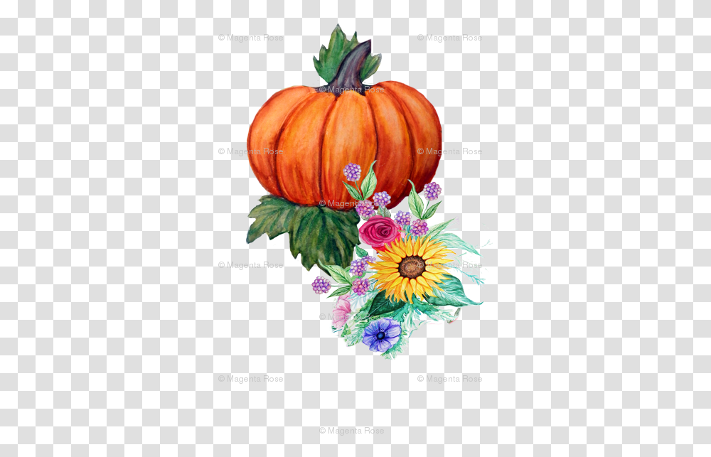 Watercolor Fall Floral Wallpaper Watercolor Pumpkin, Graphics, Art, Plant, Floral Design Transparent Png