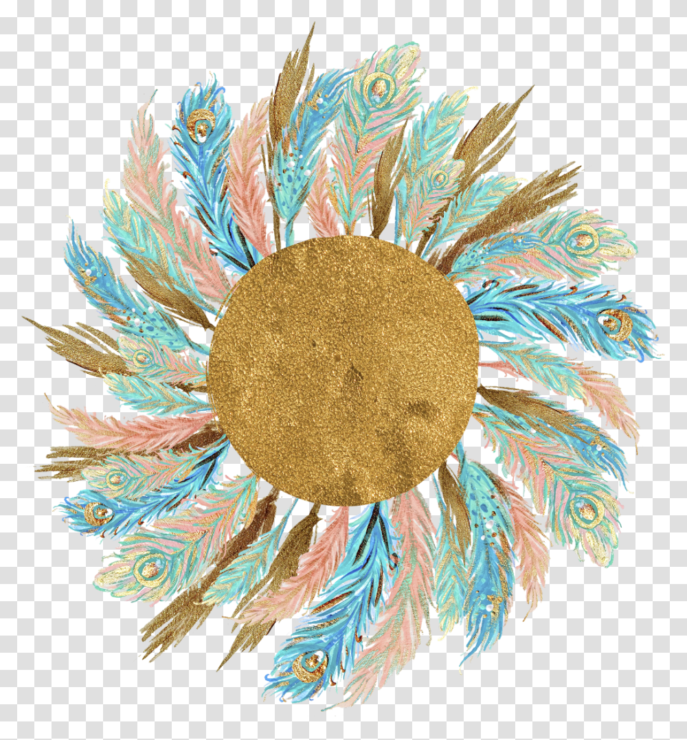 Watercolor Feather Wreath, Pattern, Ornament, Floral Design Transparent Png