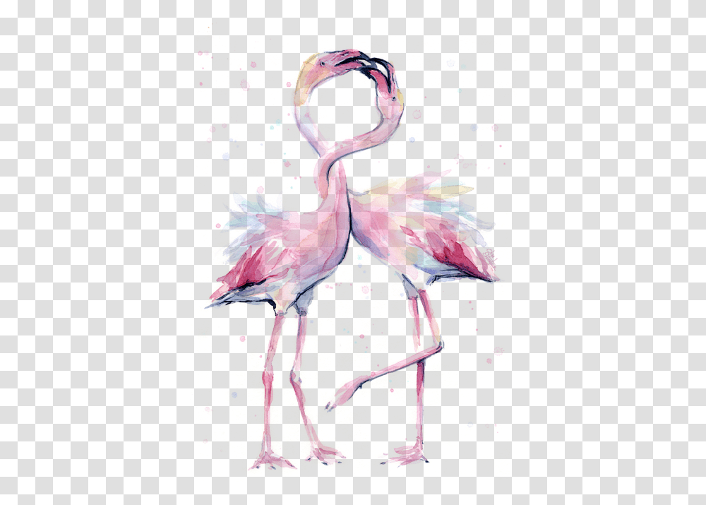 Watercolor Flamingo, Bird, Animal, Crane Bird Transparent Png