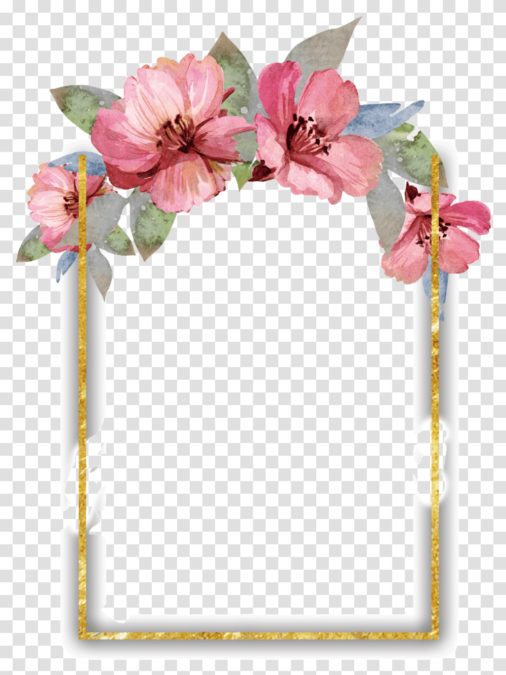 Watercolor Floral Border Border Flower Frame, Plant, Blossom, Flower Arrangement, Amaryllis Transparent Png