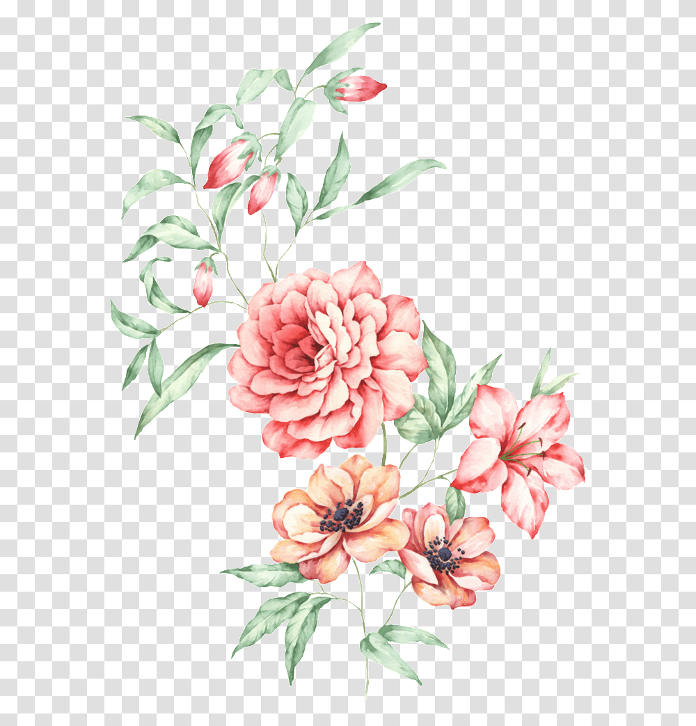 Watercolor Floral Bouquet Watercolor Painting, Floral Design, Pattern Transparent Png