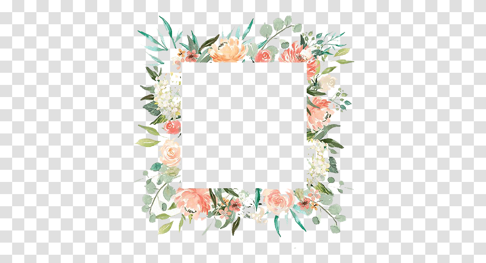 Watercolor Floral Frame, Plant, Wreath, Text, Wedding Cake Transparent Png