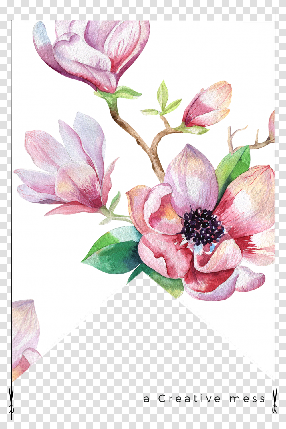 Watercolor Floral Image Flower And Leaf Watercolour Transparent Png