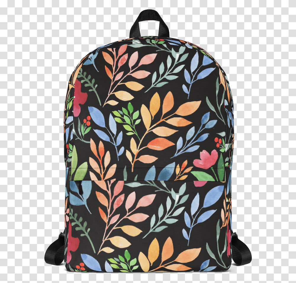 Watercolor Floral Print Backpack Backpack, Bag, Rug, Floral Design Transparent Png
