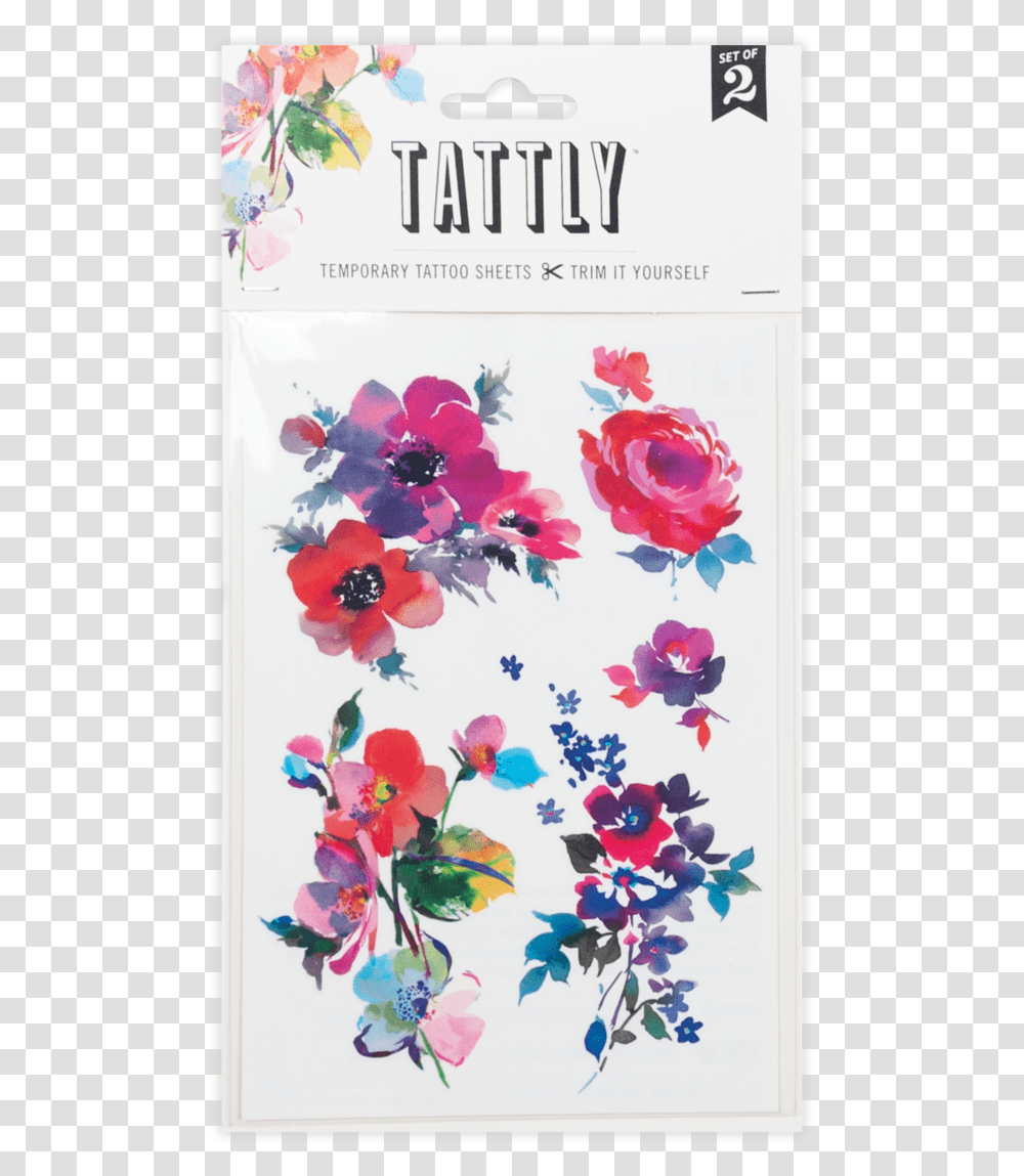 Watercolor Floral Sheet Tattly, Floral Design, Pattern Transparent Png