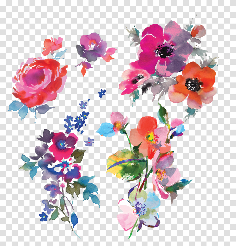 Watercolor Florals Sheet Watercolor Flowers Sheet, Floral Design, Pattern Transparent Png