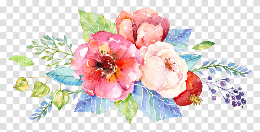 Watercolor Flower Background Design Flower Painting Invitation,  Transparent Png