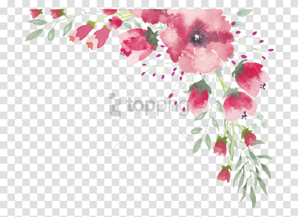 Watercolor Flower Border Clipart, Plant, Floral Design, Pattern Transparent Png