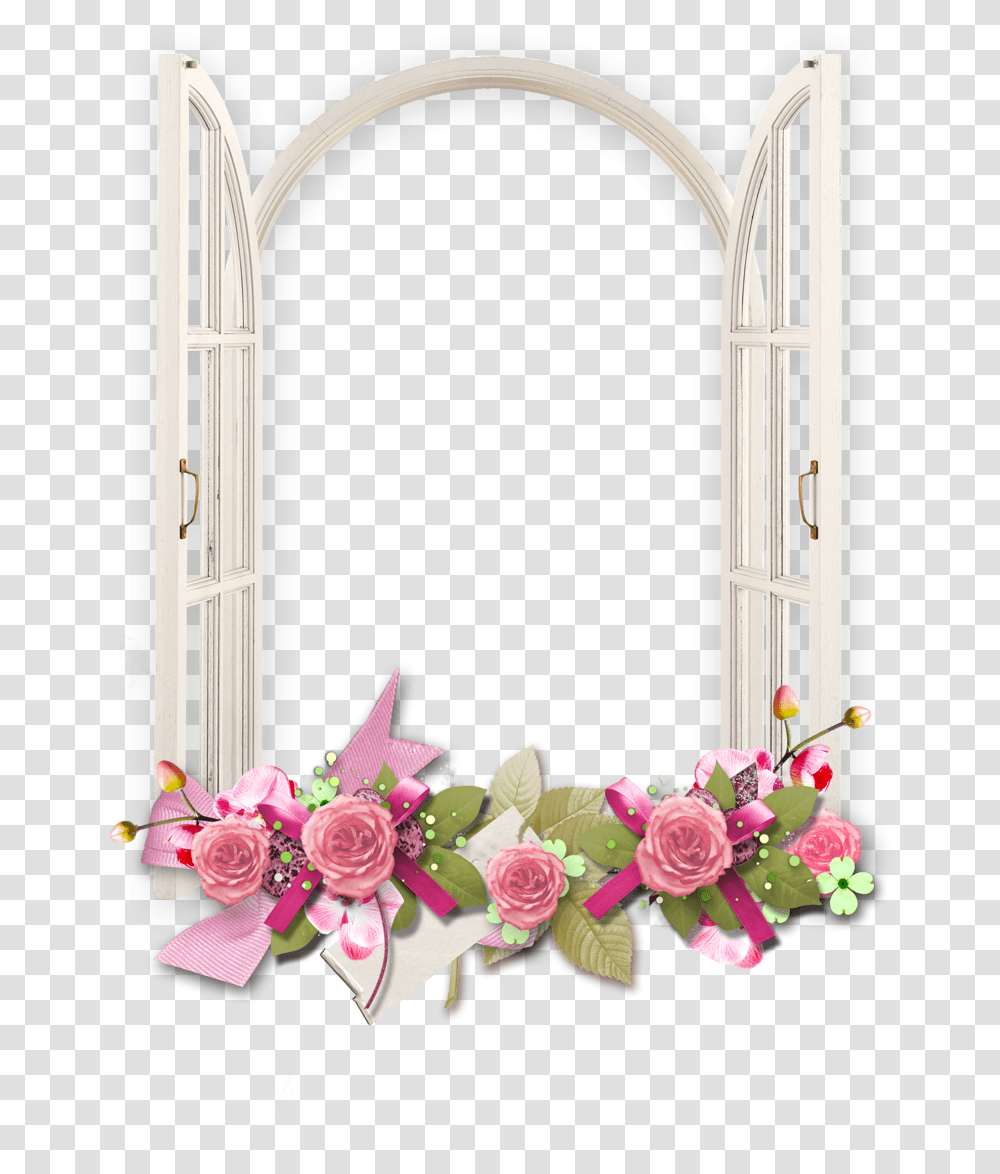 Watercolor Flower Border Pink Floral Frames, Mirror, Plant, Rose, Blossom Transparent Png