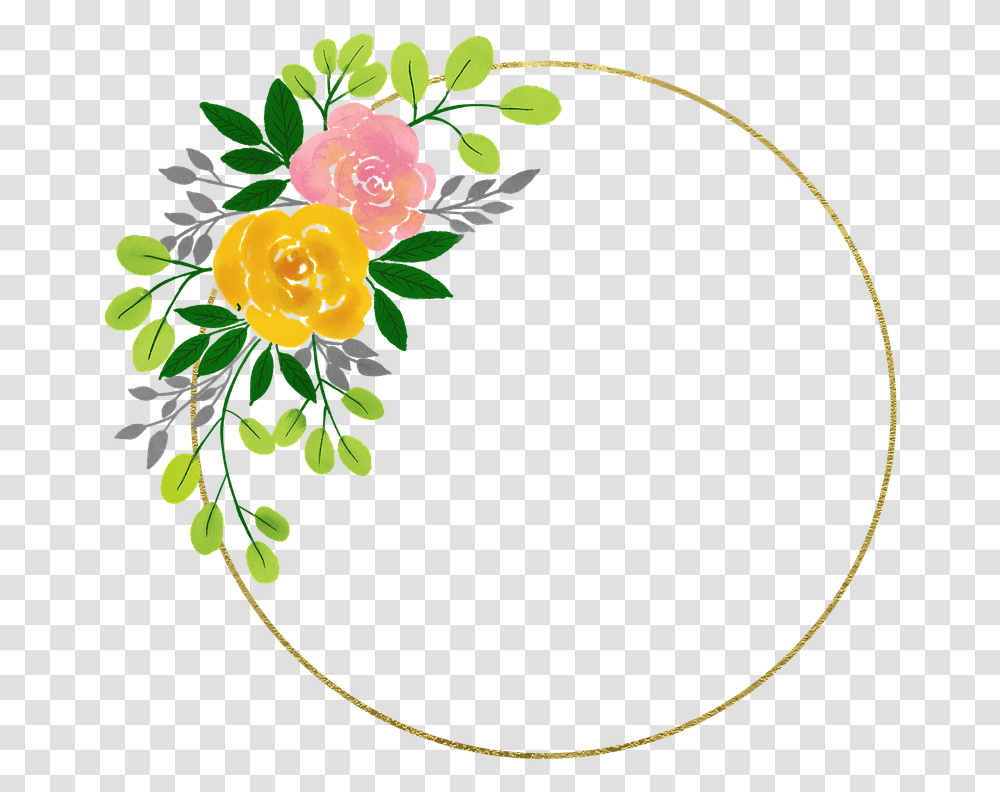 Watercolor Flower Frame, Floral Design, Pattern Transparent Png