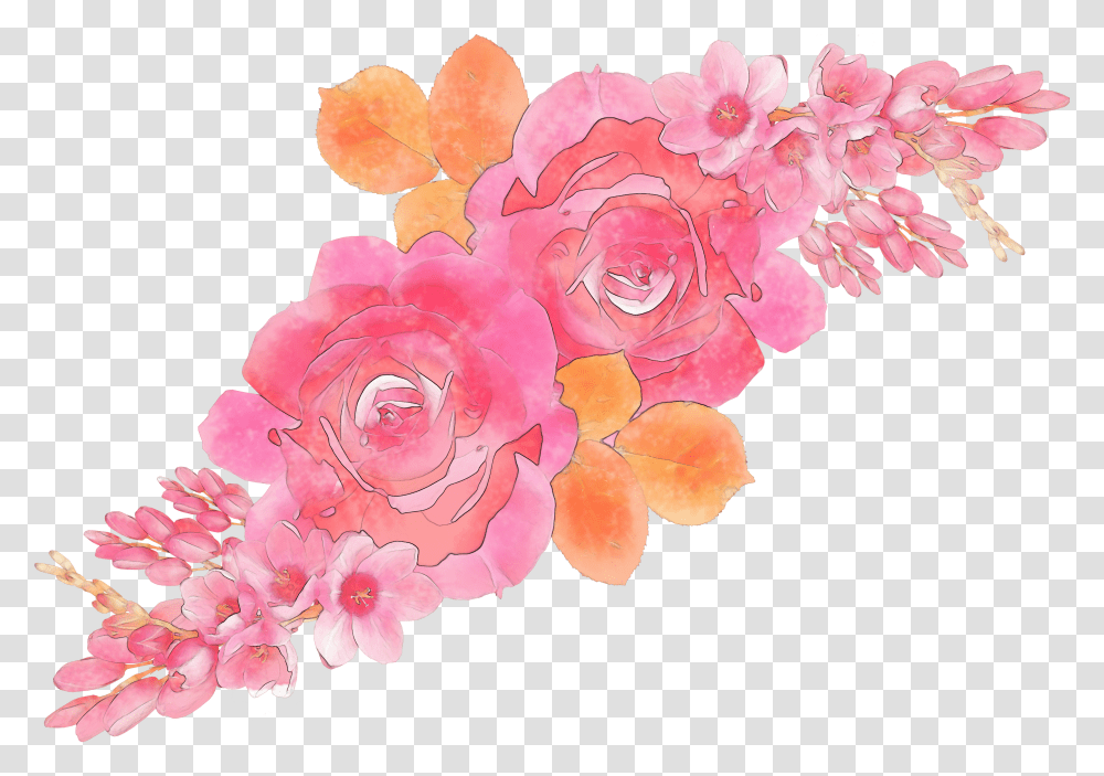 Watercolor Flower Pattern Garden Roses Transparent Png