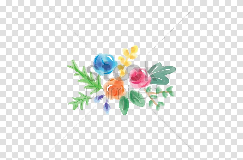 Watercolor Flower With Leaves Vector Image, Floral Design, Pattern Transparent Png