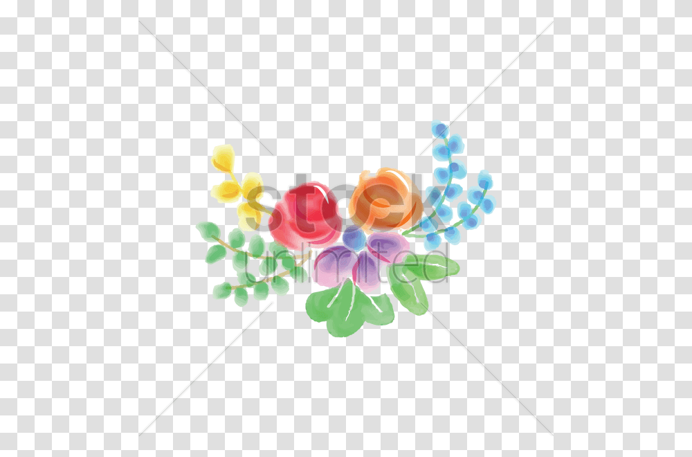 Watercolor Flower With Leaves Vector Image, Hair Slide, Pin, Accessories, Accessory Transparent Png