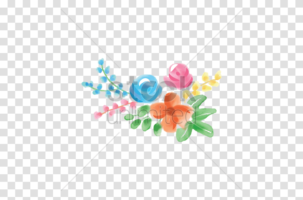 Watercolor Flower With Leaves Vector Image, Pin, Wand, Accessories, Accessory Transparent Png
