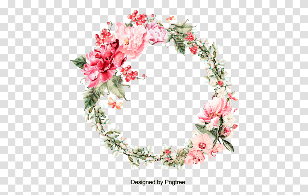 Watercolor Flower Wreath Watercolor Wreath Flower, Plant, Blossom, Petal, Floral Design Transparent Png