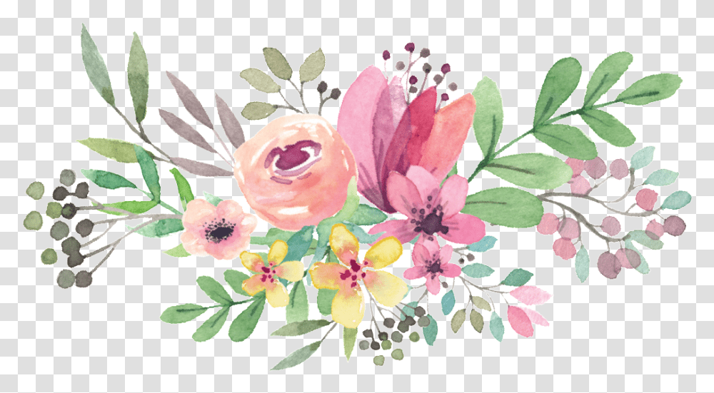 Watercolor Flowers File Clipart Background Flower, Graphics, Floral Design, Pattern, Plant Transparent Png