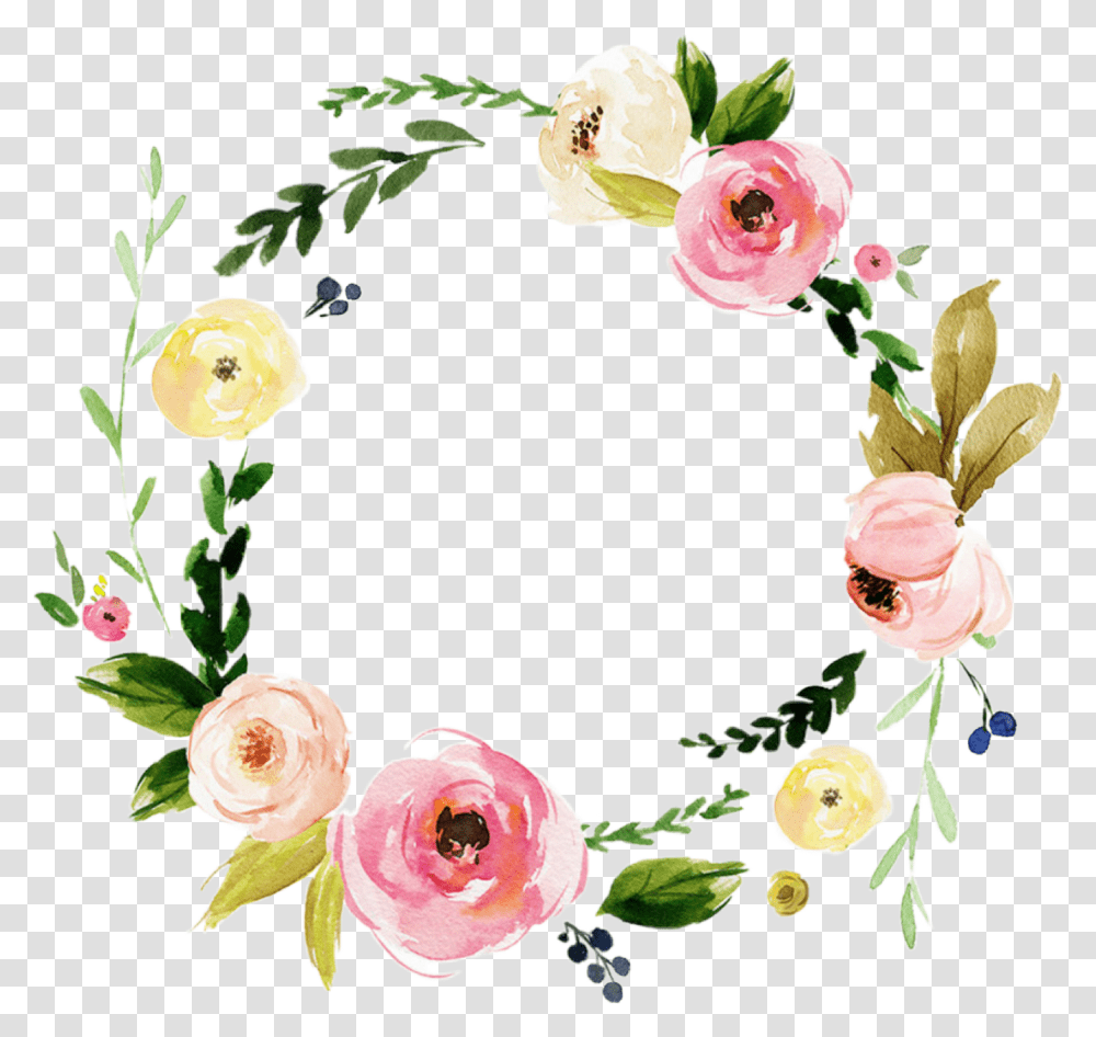 Watercolor Flowers Floral Wreath Pastel Laurel 2019 Young Womens Theme, Floral Design, Pattern Transparent Png
