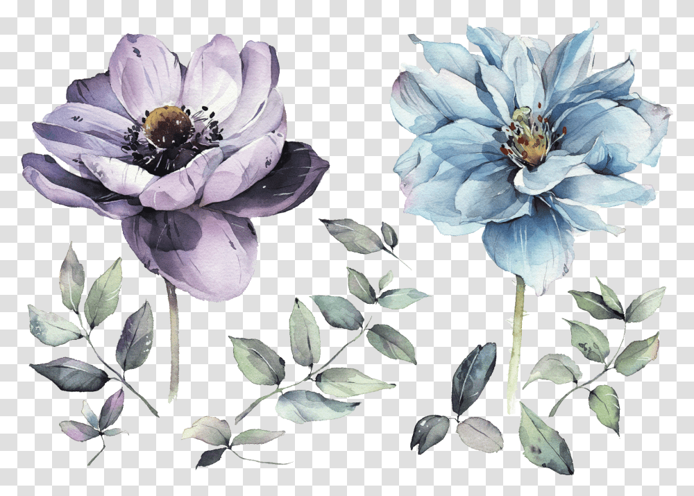 Watercolor Flowers Painting Drawing Watercolor Flowers, Plant, Pollen, Blossom, Wasp Transparent Png