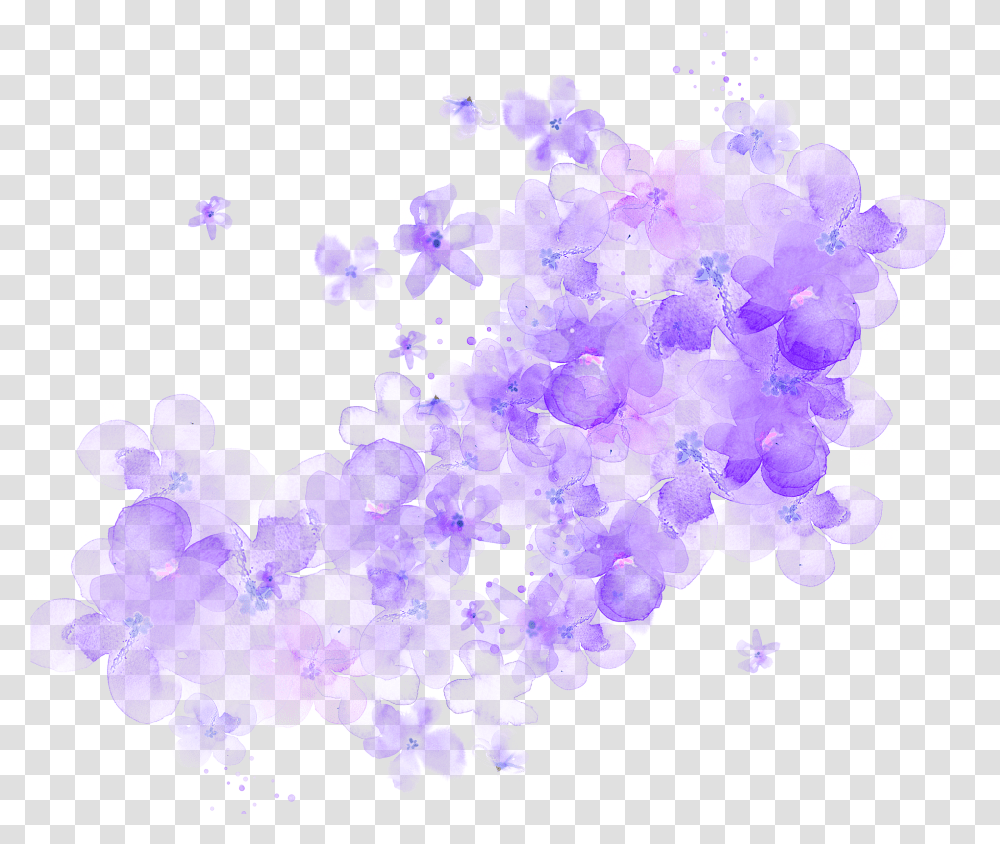 Watercolor Flowers Purple Flower, Pattern, Fractal, Ornament, Art Transparent Png