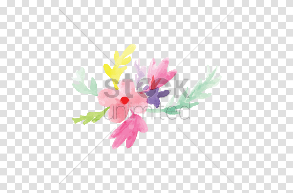 Watercolor Flowers With Leaves Vector Image, Wand, Pin Transparent Png