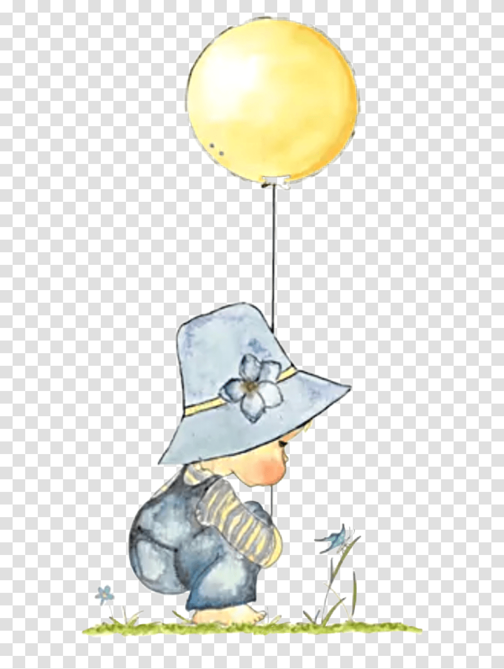 Watercolor Girl Toddler Birthday Hat Balloon Illustration, Apparel, Lamp, Person Transparent Png