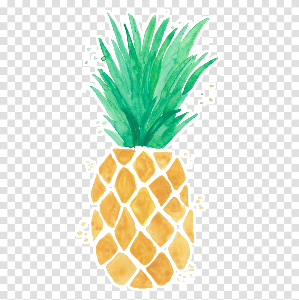 Watercolor Gold Pineapple Download Abacaxi Aquarela, Plant, Fruit, Food Transparent Png