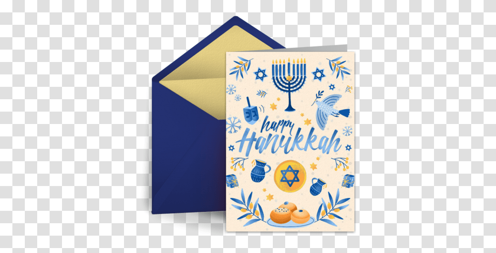Watercolor Hanukkah Free Card Greetings Menorah, Envelope, Mail, Greeting Card, Bird Transparent Png