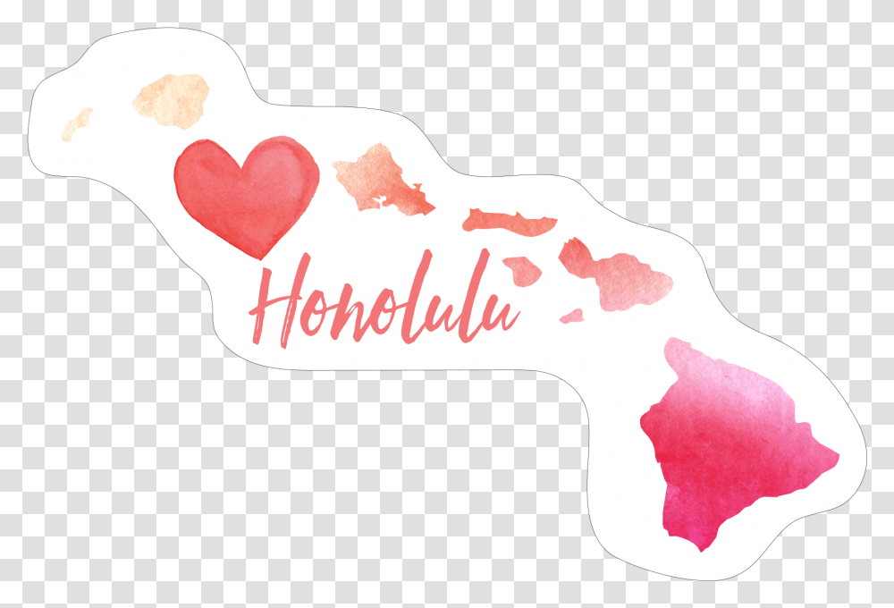 Watercolor Heart Hawaii Hawaiian Islands, Ketchup, Food, Stain, Hand Transparent Png