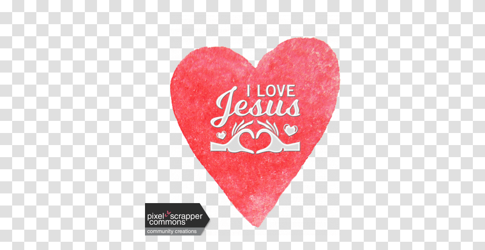 Watercolor Heart I Love Jesus Word Art Graphic By Robin Heart I Love Jesus, Plectrum, Sweets Transparent Png