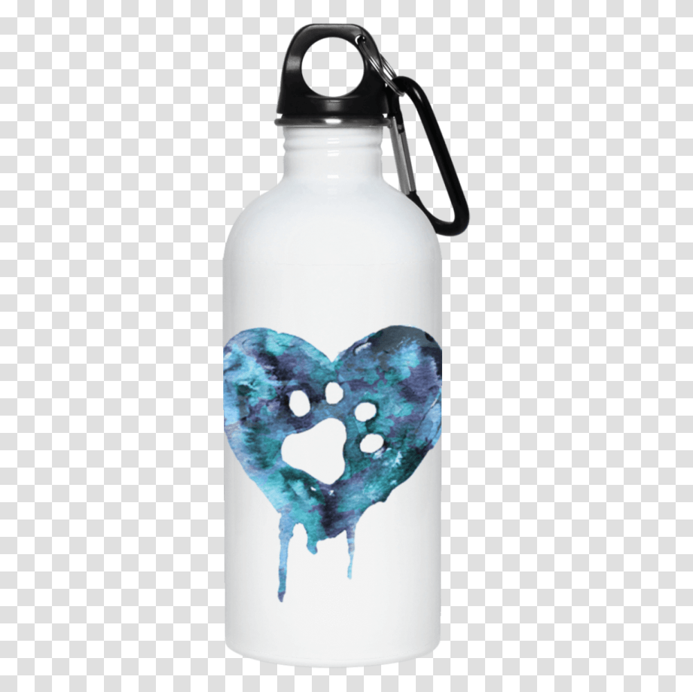 Watercolor Heart Stainless Steel Water Bottle, Snowman, Winter, Outdoors, Nature Transparent Png