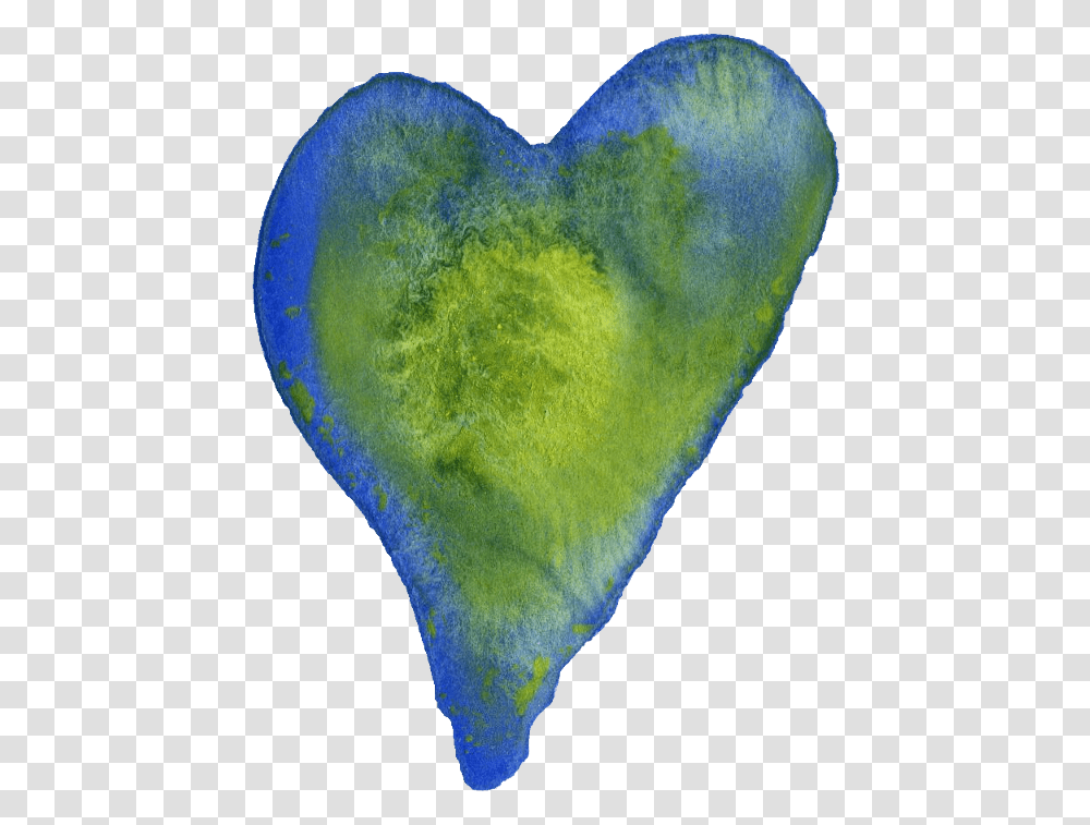 Watercolor Heart Vol 2 Onlygfxcom Blue And Green Watercolo Heart, Tennis Ball, Sport, Sports Transparent Png