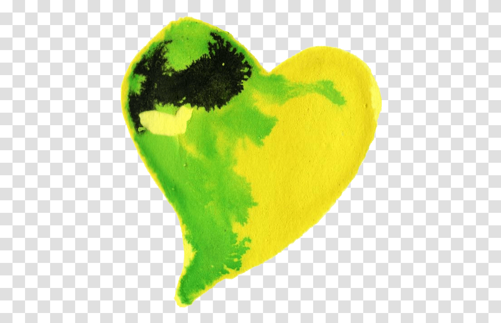Watercolor Heart Vol 2 Onlygfxcom Corazn Verde Y Amarillo, Tennis Ball, Sport, Sports, Land Transparent Png