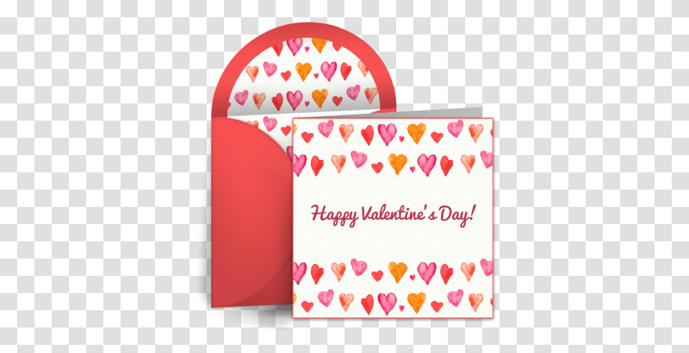 Watercolor Hearts Free Valentines Ecard Day Free Valentines Day Cards, Envelope, Mail, Greeting Card,  Transparent Png