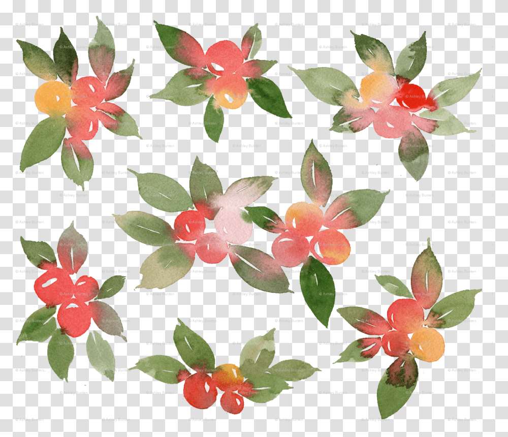 Watercolor Holly Berry Wallpaper Impatiens, Plant, Leaf, Flower, Pattern Transparent Png