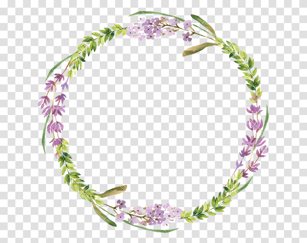 Watercolor Lavender Wreath Lavender Watercolor, Plant, Flower, Blossom, Bracelet Transparent Png