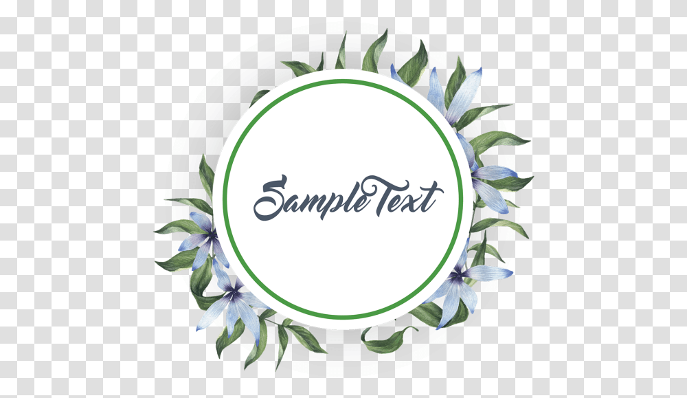 Watercolor Leaf Flower Wreath Badge Ai File Sample Text Floral Design, Label, Plant, Vegetation, Blossom Transparent Png